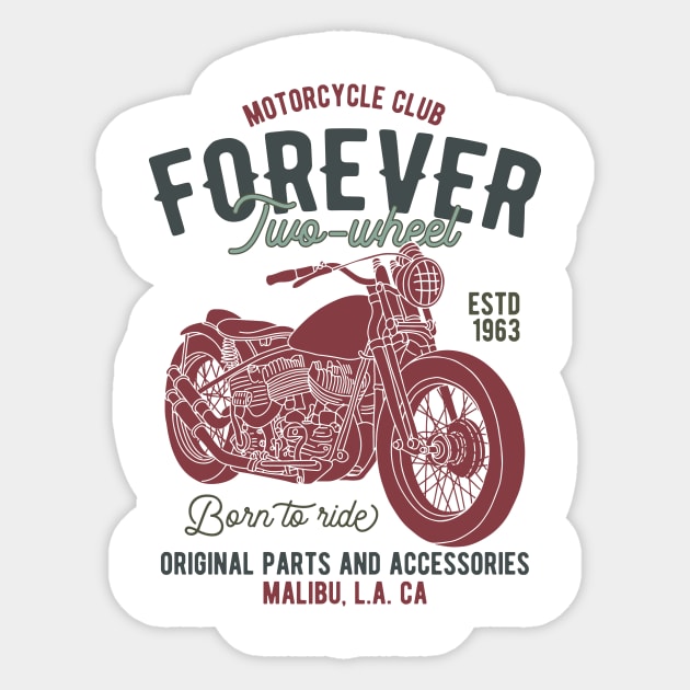 Forever Two Wheel Malibu Los Angels California Sticker by BrillianD